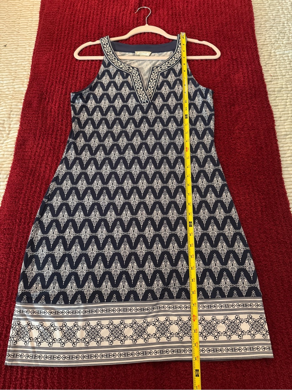 Sleeveless Navy Printed Shift Dress. Super cute on. - Picture 6 of 9